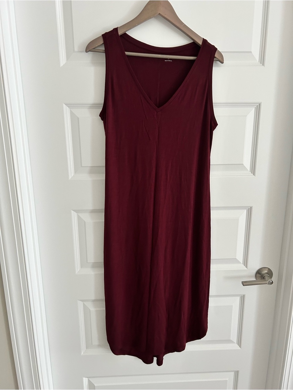 Daily Ritual Stretch Midi Dress Maroon Size L